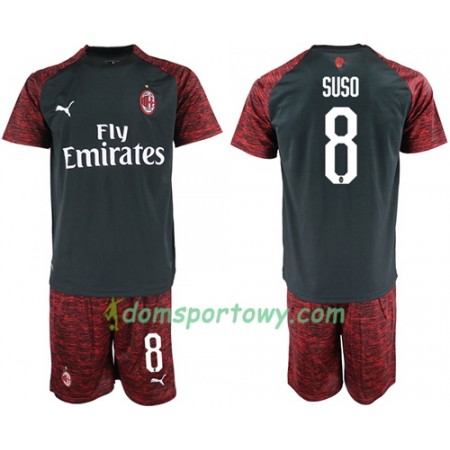 Koszulka AC Milan Suso 8 Dziecięcy Trzeci Koszulki Piłkarskie 2018-2019 Krótki Rękaw